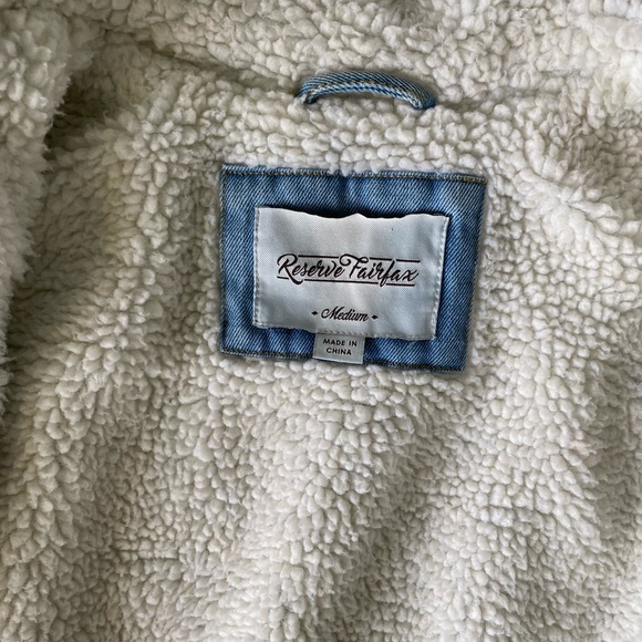 NEW Sherpa Lined Jean Jacket by Reserve Fairfax - Size Medium - Picture 7 of 7